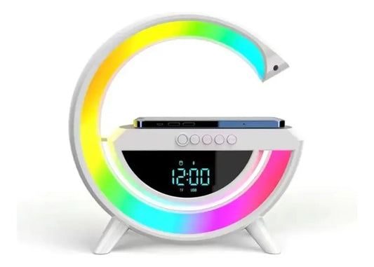 Lámpara Inteligente 7 en 1 con Reloj y Parlante Bluetooth